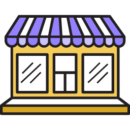 Colorful icon of a small storefront.